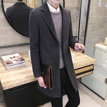 Load image into Gallery viewer, Men&#39;s Woolen Slim Trench Coat
