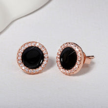 Load image into Gallery viewer, Zircon Stone Rose Gold Stud Earrings
