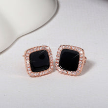 Load image into Gallery viewer, Zircon Stone Rose Gold Stud Earrings
