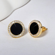 Load image into Gallery viewer, Zircon Stone Rose Gold Stud Earrings
