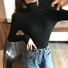 Load image into Gallery viewer, Knitted Long Sleeve Turtleneck Sweater
