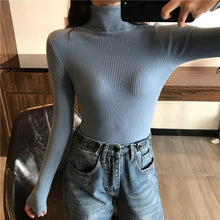 Load image into Gallery viewer, Knitted Long Sleeve Turtleneck Sweater
