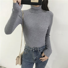 Load image into Gallery viewer, Knitted Long Sleeve Turtleneck Sweater
