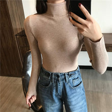 Load image into Gallery viewer, Knitted Long Sleeve Turtleneck Sweater
