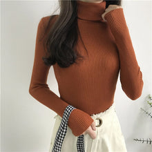 Load image into Gallery viewer, Knitted Long Sleeve Turtleneck Sweater
