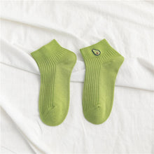 Load image into Gallery viewer, Solid Avocado Embroidery Socks
