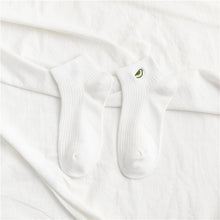 Load image into Gallery viewer, Solid Avocado Embroidery Socks
