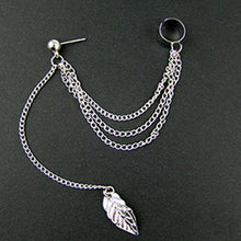 Load image into Gallery viewer, 1pc Metal Leaf Tassel Earring with Cuff
