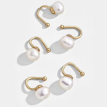 Load image into Gallery viewer, Pearl Ear Cuff, C Shaped Clip Earrings
