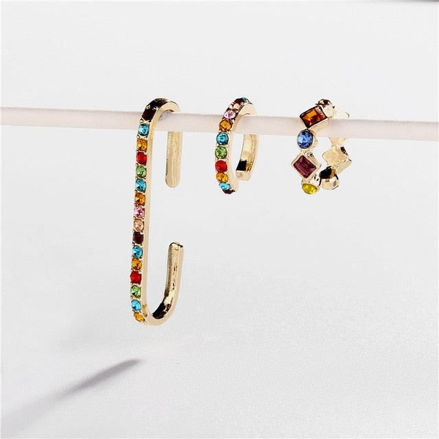 Rainbow Clip On Earrings