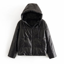 Load image into Gallery viewer, Aachoae Faux Leather Padded Coat
