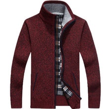 Load image into Gallery viewer, Men&#39;s Thick Faux Fur Wool Cardigan
