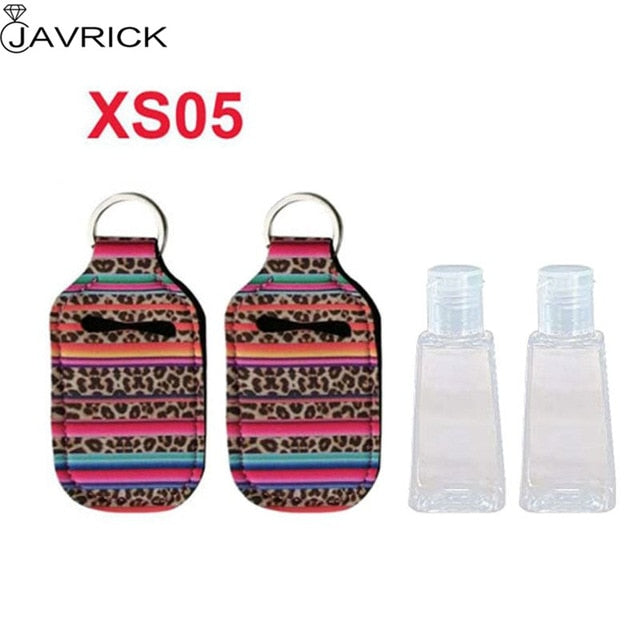 Hand Sanitizer Keychain Holder Travel Bottle Refillable Containers 30ml Flip Cap Reusable Bottles with Keychain Carrier