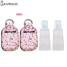 Load image into Gallery viewer, Hand Sanitizer Keychain Holder Travel Bottle Refillable Containers 30ml Flip Cap Reusable Bottles with Keychain Carrier
