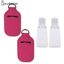 Load image into Gallery viewer, Hand Sanitizer Keychain Holder Travel Bottle Refillable Containers 30ml Flip Cap Reusable Bottles with Keychain Carrier
