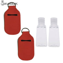 Load image into Gallery viewer, Hand Sanitizer Keychain Holder Travel Bottle Refillable Containers 30ml Flip Cap Reusable Bottles with Keychain Carrier
