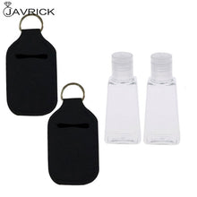 Load image into Gallery viewer, Hand Sanitizer Keychain Holder Travel Bottle Refillable Containers 30ml Flip Cap Reusable Bottles with Keychain Carrier
