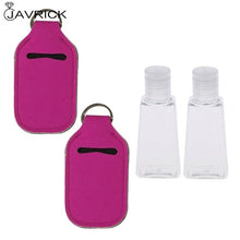 Load image into Gallery viewer, Hand Sanitizer Keychain Holder Travel Bottle Refillable Containers 30ml Flip Cap Reusable Bottles with Keychain Carrier
