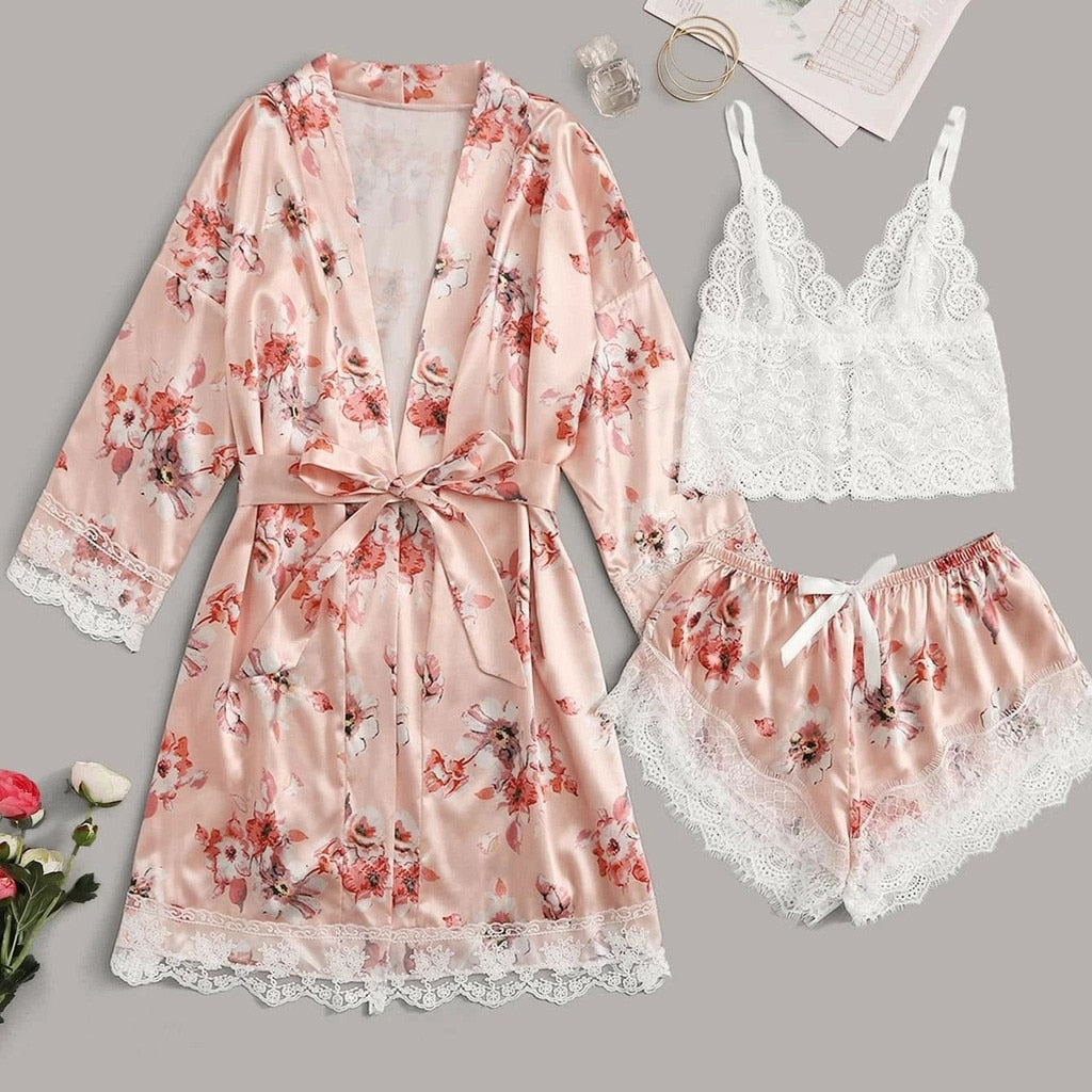 Women's 3 Pieces Pajamas Set