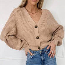 Load image into Gallery viewer, Oversize V Neck Knitted Cardigans
