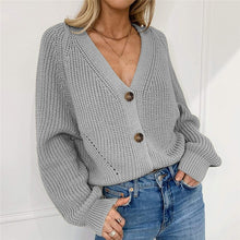 Load image into Gallery viewer, Oversize V Neck Knitted Cardigans
