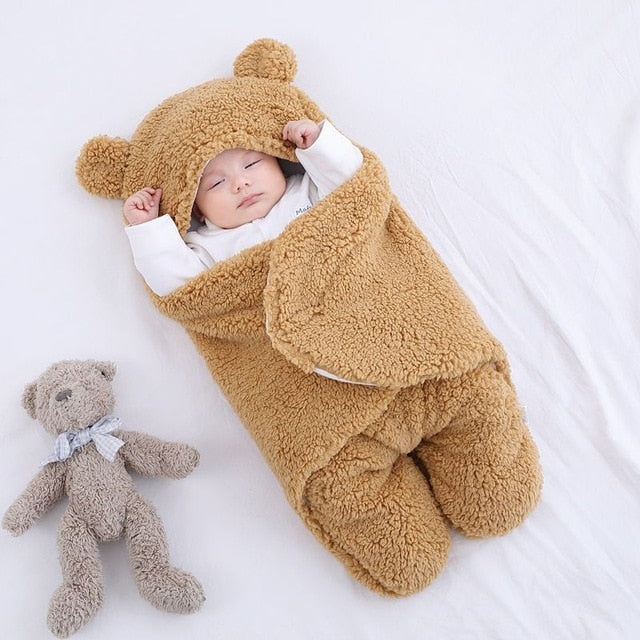 Baby Bear Ultra-Soft Fluffy Fleece Nursery Wrap