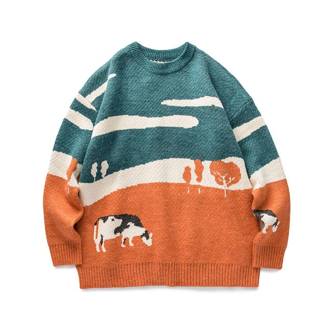 Vintage Cows Winter Sweater