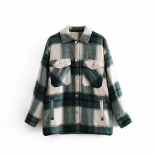 Load image into Gallery viewer, Winter Green Plaid Jacket
