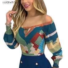 Load image into Gallery viewer, Off-Shoulder Wave Point Print Long Sleeve
