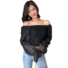 Load image into Gallery viewer, puff sleeve knitted blouse
