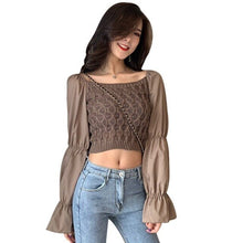 Load image into Gallery viewer, puff sleeve knitted blouse
