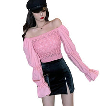 Load image into Gallery viewer, puff sleeve knitted blouse
