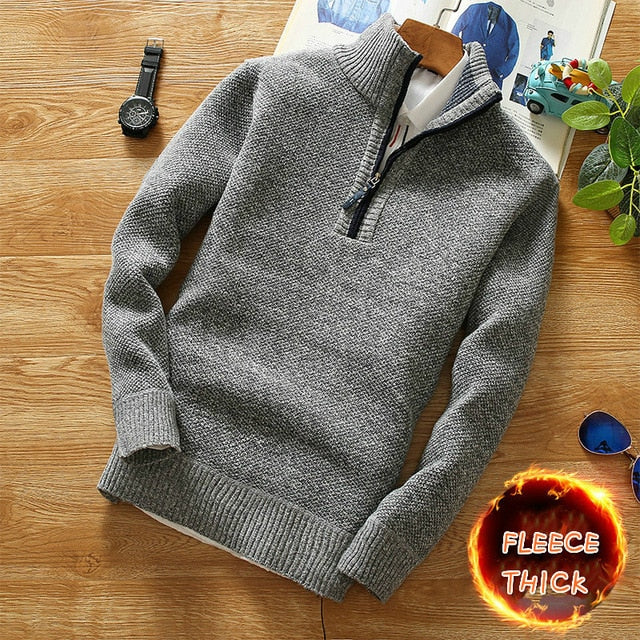 Men's Fleece Half Zipper Turtleneck