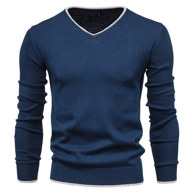 Men's 100% Cotton Pullover V-neck